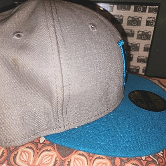 🤜 Los Angeles Dodgers Grey with Light Blue New Era 59Fifty Cap, 7 3/8" 🤛 - Picture 3 of 6